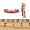 Brass Cubic Zirconia Curved Tube Beads KK-Q019-01B-3