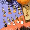 Halloween Theme Alloy Enamel Pendant Decorations HJEW-JM00981-5