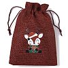 Christmas Theme Jute Cloth Storage Bags ABAG-F010-01B-06-2