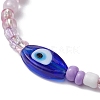 Evil Eye Lampwork & Glass Seed Braided Bead Bracelet BJEW-JB09706-4