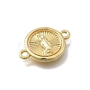 Religion Brass Flat Round with Virgin Connector Charms KK-D431-049G-2