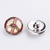 Mixed Flat Round Brass Jewelry Snap Buttons SNAP-MSMC001-01-2