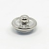 Platinum Plated Brass Glass Flat Round with Anchor Jewelry Snap Buttons Fit DIY Nautical Theme Bracelets SNAP-M020-02-2
