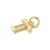 Brass Micro Pave Cubic Zirconia Charms KK-I382-03G-T-2