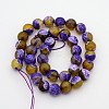 Natural Weathered Agate Faceted Round Beads Strands G-A134-02B-8mm-2