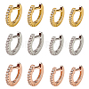 ANATTASOUL 12Pcs 6 Styles Brass Micro Pave Clear Cubic Zirconia Hoop Earrings EJEW-AN0004-59-1