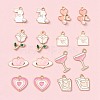 16Pcs 8 Styles Valentine's Day Alloy Enamel Pendants ENAM-FS0001-64-8