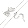 304 Stainless Steel Crystal Rhinestone Cable Chain Bowknot Pendant Necklaces for Women NJEW-C055-08P-2