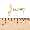 Nuggets Brass Micro Pave Clear Cubic Zirconia Stud Earring Findings KK-D386-18G-3