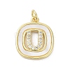 Rack Plating Brass Micro Pave Clear Cubic Zirconia Pendants KK-E102-33G-U-1