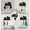 Black Wood & Iron Wall Mounted Hook Hangers DIY-WH0601-004-7