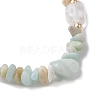 Natural Flower Amazonite Chip & Cuboid Beaded Stretch Bracelets for Women BJEW-JB10808-04-4