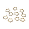 Brass Micro Pave Clear Cubic Zirconia Spring Gate Rings ZIRC-F120-010G-3