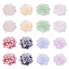 50pcs 5 colors Frosted Resin Flower Cabochons CRES-TA0001-27-2