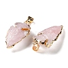 Raw Rough Natural Rose Quartz Pendants G-T073-23G-04-2