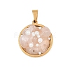 Natural Rose Quartz Chip and Plastic Pearl Pendants GG-CBA7ACA-01G-06-1