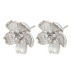 Brass Stud Earring Findings KK-Z099-05P-03-1