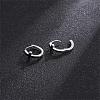 316 Stainless Steel Cross Hoop Earrings for Men Women EJEW-SZ0001-98-4