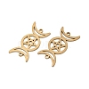 201 Stainless Steel Hollow Triple Moon Links Connector Charms STAS-I364-10G-2