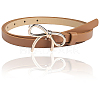 Alloy Bowknot PU Leather Chain Belts for Women AJEW-WH20019-67G-03-5
