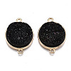 Natural Druzy Agate Links Connectors G-T131-86-3