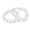 Natural Quartz Crystal Round Beads Stretch Bracelets for Women BJEW-L712-B03-12mm-4