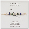 Natural stone constellation bracelet with 12 zodiac signs NR2952-3-1
