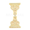 Rack Plating Brass Micro Pave Clear Cubic Zirconia Fold Over Clasps ZIRC-F140-06G-1