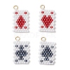 4Pcs Cylinder Seed Flat Round Pendants PALLOY-MZ00594-1
