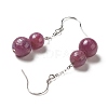 Natural Gemstone Calabash Dangle Earrings with 925 Sterling Silver Pin for Women EJEW-G287-06-3