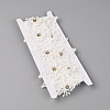 Organza Ribbon with Light Golden Brown Beads FW-TAC0003-04-1
