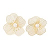 Flower Alloy Stud Earrings EJEW-L096-002G-2