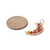Glass Bead Moon Pendants PALLOY-JF02019-3