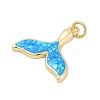 Whale Tail Brass Pendants KK-I723-36G-2