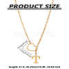 1Pc Letter & Heart Stainless Steel Lariat Necklaces for Women NJEW-LP0002-87G-T-2