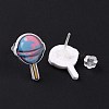 Colorful Acrylic Imitation Food Stud Earrings with Platic Pins for Women EJEW-F293-02B-2