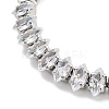 Brass Pave Clear Cubic Zirconia Horse Eye Box Chain Slider Bracelets BJEW-YWC0002-06B-P-2