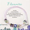 Natural Fluorite & Glass Beads Stretch Bracelets IK4988-6-1