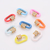Brass Micro Pave Clear Cubic Zirconia Screw Carabiner Lock Charms ZIRC-S067-068-NR-1