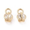 Rack Plating Brass Clear Cubic Zirconia Pendants KK-E081-09G-1