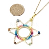 Cylinder Seed Beads Pendant Necklaces NJEW-MZ00039-3