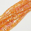 Electroplate Glass Beads Strands EGLA-D018-6x6mm-52-1