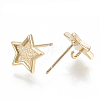 Brass Stud Earring Settings KK-Q750-061G-2