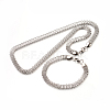 304 Stainless Steel Lantern Chain Bracelets and Necklaces Jewelry Sets SJEW-M021-01-2