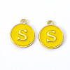 Golden Plated Alloy Enamel Charms ENAM-S118-09S-2