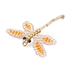 Glass Seed Beaded Dragonfly Pendants PALLOY-MZ00983-02-4