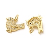 Brass Micro Pave Black Cubic Zirconia Charms CU-E003-18G-22-2