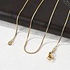 Ion Plating(IP) 304 Stainless Steel Snake Chains Necklaces STAS-F094-24G-2
