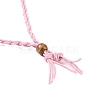 Braided Waxed Cord Empty Macrame Pouch Slider Necklace Making FIND-C061-01F-2