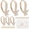 CREATCABIN 6Pcs Brass Cubic Zirconia Leverback Earring Findings KK-CN0002-11-1